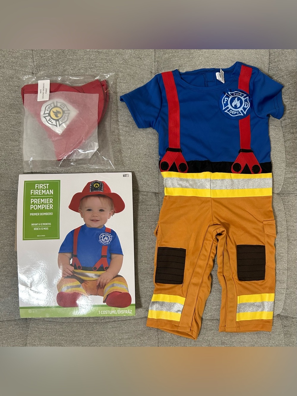 Baby (6-12) months Firefighter Costume - includes jumpsuit and hat
